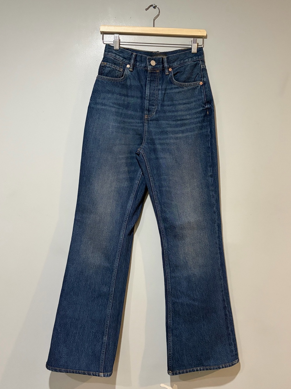 ALL SAINTS Mathilde Relaxed Bootcut Dark Wash Jeans Size 26 - Picture 2 of 12